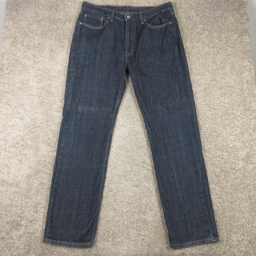 Levis Jeans Mens 36x34 Blue 514 Slim Straight Dark Wash All Cotton Denim Pants